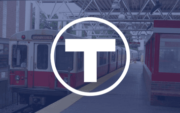 Braintree MBTA Logo with Braintree Train in background