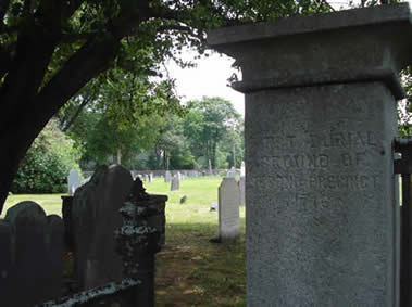 Tombstones at Elm Street Cemetery