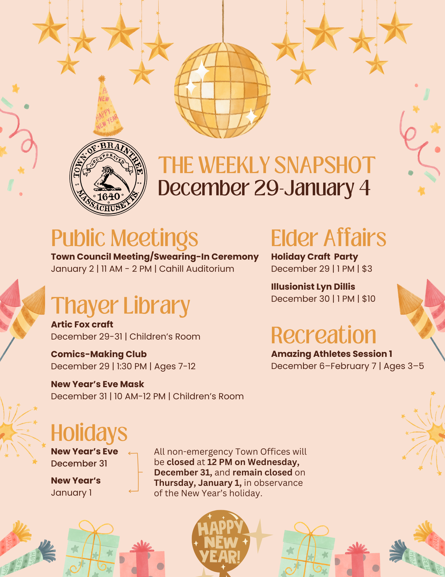 The 02184 Weekly Snapshot December 29-January 4