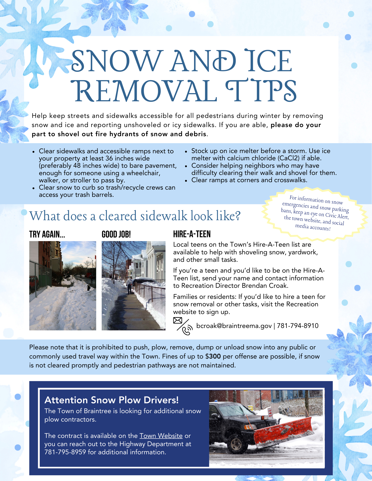 Snow and Ice Removal Tips