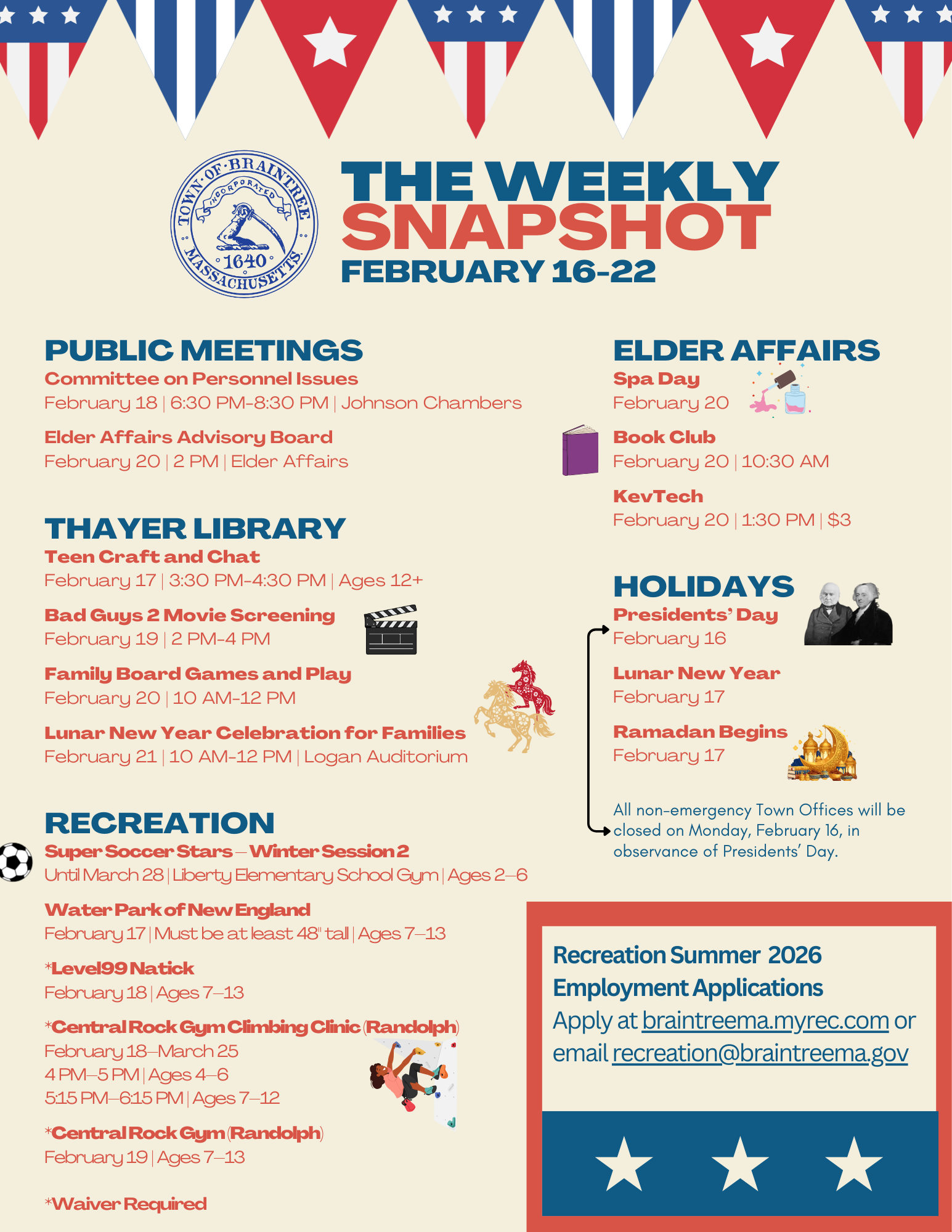 The 02184 Weekly Snapshot February 16-22