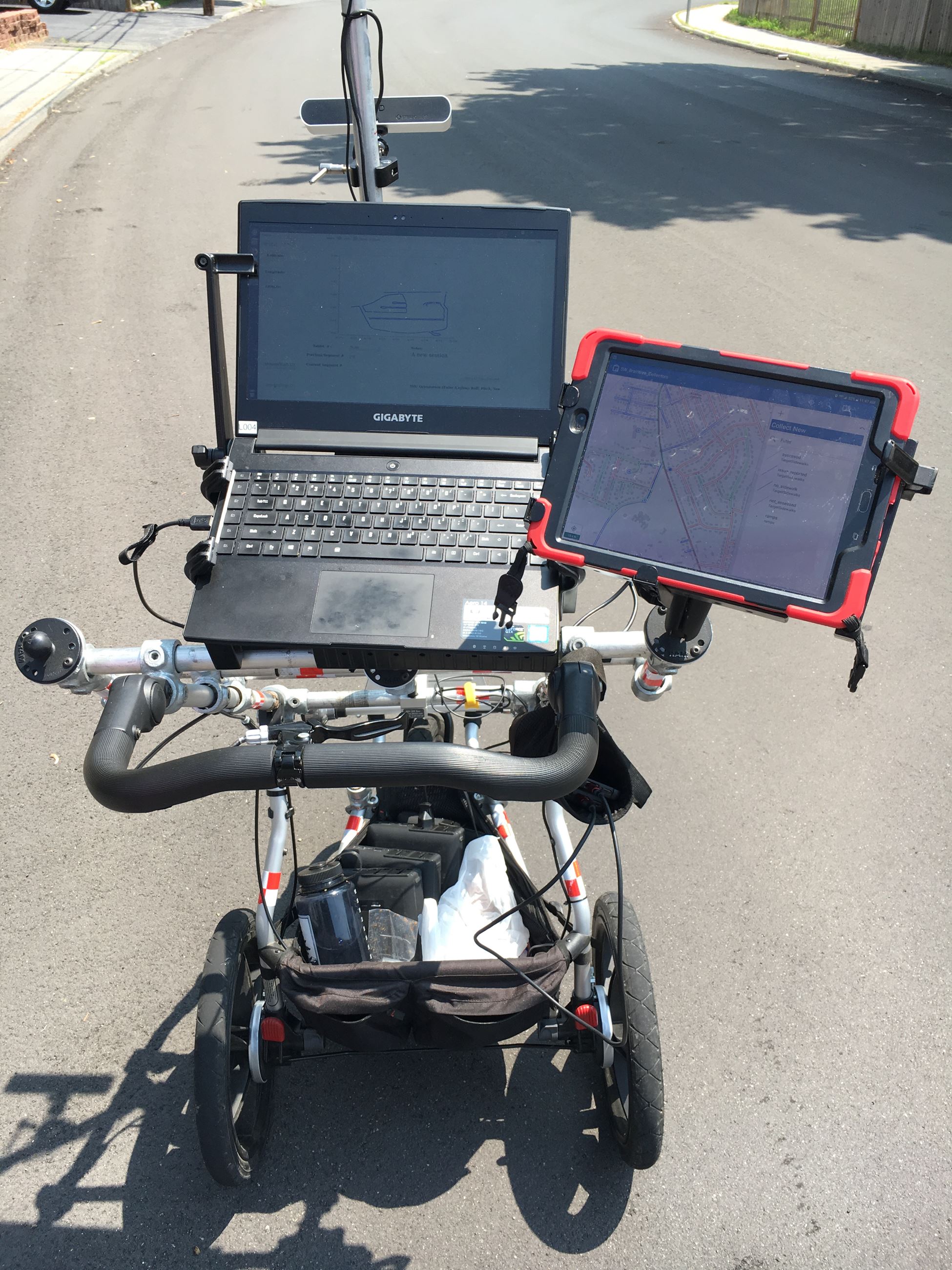 Street Scan equipment mounted to push scooter