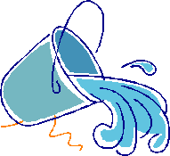 Bucket of water being spilled 