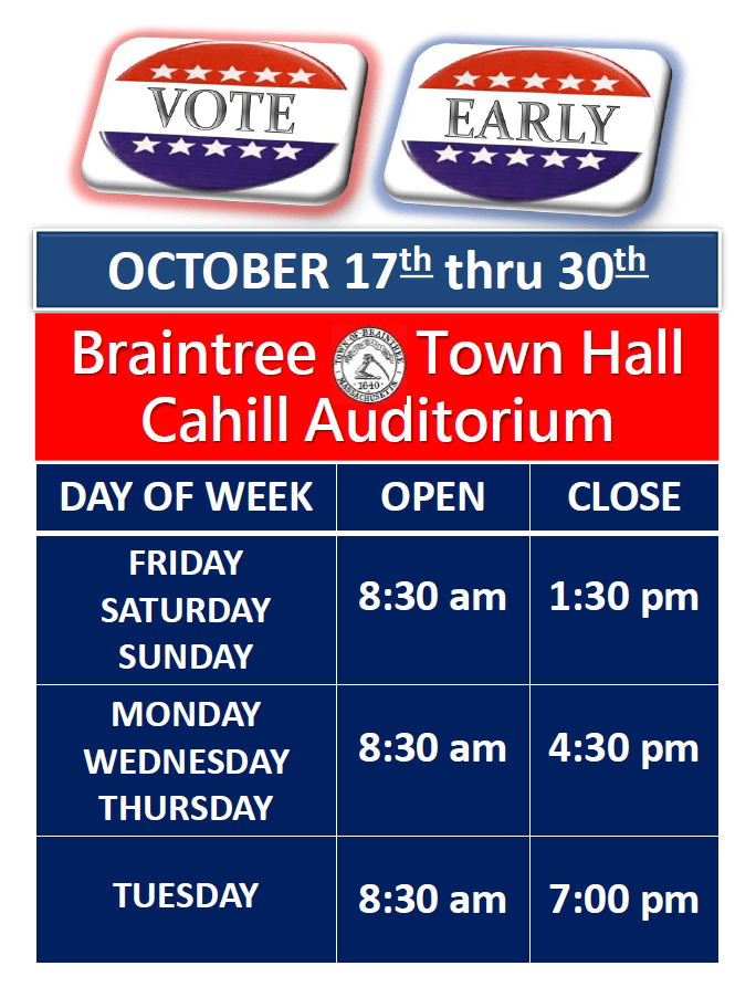 Early Voting Hours for November 3rd Election